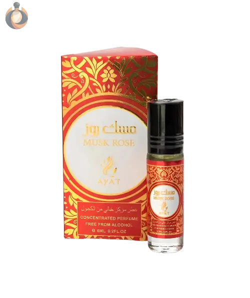 Ayat Musk Rose Parfum – eleganter Unisexduft mit pudriger Rose, weißem Moschus und floralen Noten im edlen Design von Oudara