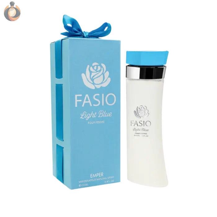 Emper Fasio Light Blue – ein frischer, aquatischer Duft in einem eleganten, hellblauen Flakon.