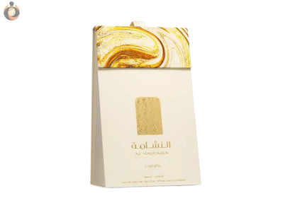 Lattafa Al Nashama – ein intensiver, maskuliner Duft mit Oud-, Gewürz- und Holznoten in einer eleganten Glasflasche.