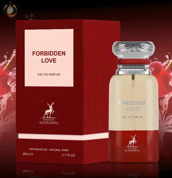 Maison Alhambra Forbidden Love Parfüm – eine sinnliche Komposition aus floralen, fruchtigen und holzigen Noten.