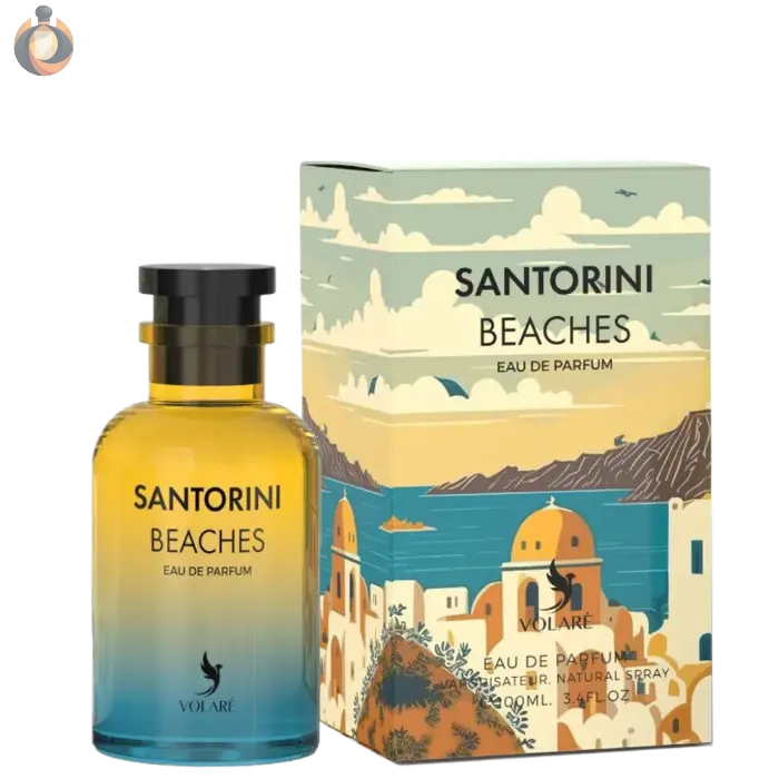 Volare Santorini Beaches Parfum – frischer, aquatischer Unisexduft mit maritimen und zitrischen Noten inspiriert von der Insel Santorini, exklusiv bei Oudara